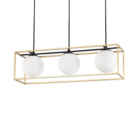 Lâmpada pendente Lingotto de 3-Flame Brass, Black