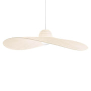 Suspension Madame ivoire de Ideal Lux, élégante lampe suspendue avec un grand abat-jour galbé.