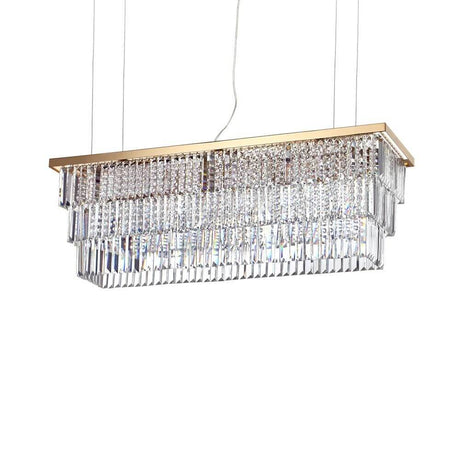 Pendelleuchte Martinez 8-flg. Goldfarben, Klar in modernen Wohnräumen, elegantes Design mit Kristallakzenten.