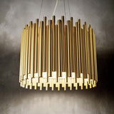 Pendelleuchte Pan 5-flg. in Gold mit klaren Akzenten für elegantes Ambiente.