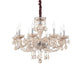 Pendelleuchte Rose 8-flg. Amber, Chrom - elegante Kristallleuchte mit 8 Armen und funkelnden Details.