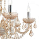 Pendelleuchte Rose 8-flg. Amber, Chrom mit funkelnden Kristalllüstern und eleganten Details.