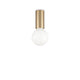 Petit Deckenlampe mit goldfarbenem Gehäuse und rundem Glaskorpus für stilvolle Innenräume.