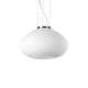 Plisse Pendelleuchte mit elegantem, geripptem Design in Weiß, ideal für moderne Innenräume.