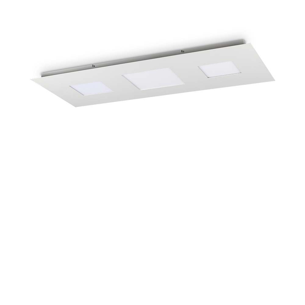 Moderne Relax LED Deckenleuchte mit drei quadratischen Lichtquellen, ideal für stimmungsvolle Wohnräume.