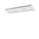 Relax LED Deckenleuchte mit drei quadratischen Lichtpaneelen in modernem Design.