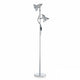 Stehleuchte Polly Pt2 Chrom mit zwei verstellbaren Lampenschirmen und schickem Chrom-Finish.