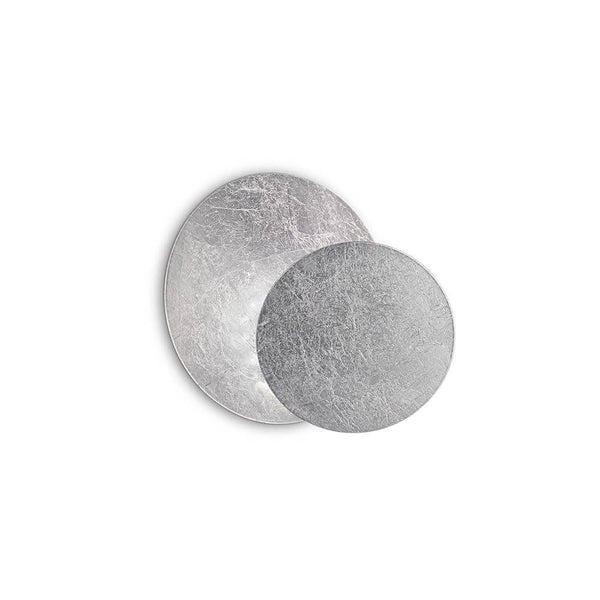Tick LED Wandleuchte in Silber, moderne runde Wandlampe mit strukturierter Oberfläche