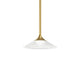 Elegante Tristan LED Pendelleuchte mit goldfarbener Aufhängung und weißem Lampenschirm.