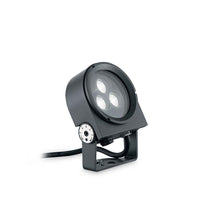 Ulex LED spotlight 8W IP65 in grey with three LED lights for outdoor applications.