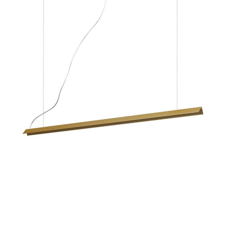 V-Line LED Hängeleuchte 110cm in eleganter, goldener Ausführung, ideal für moderne Innenräume.