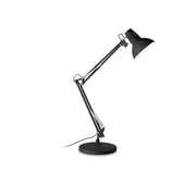 Wally Tischleuchte Metall mit schwarzem Lampenschirm und verstellbarem Arm für modernes Design.