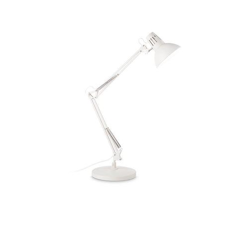 Wally bordlampe i metall i hvitt, elegant og moderne skrivebordslampe for stilfull belysning.