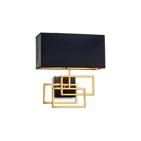 Vegglampe Luxury messing, svart med moderne design og geometriske former.