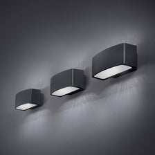 Wandleuchte Andromeda Ap1 Anthrazit Außenwandleuchte aus Aluminium mit Pyrexglas, Licht nach oben und unten