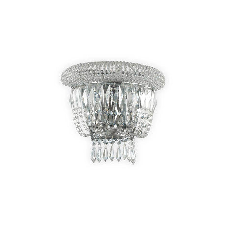 Applique Dubai à 2 lampes en chrome avec un design en cristal scintillant et une apparence élégante.