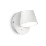 Wandleuchte Gim Ap1 weiße Wandlampe mit zylindrischem Lampenschirm, moderne Wandmontage, frontal
