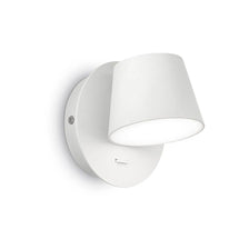 Wandleuchte Gim Ap1 weiße Wandlampe mit zylindrischem Lampenschirm, moderne Wandmontage, frontal