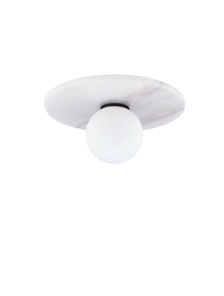 Idor Deckenleuchte Ø 30cm G9 Marmor mit modernem Design und mattierter Glühlampe.