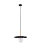 Idor Pendelleuchte Ø 30cm G9 Marmor mit schwarzem Marmorschirm und moderner Glaskugel.