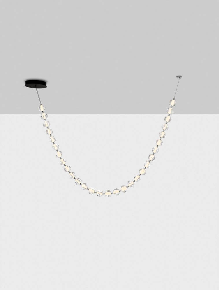 Ifos LED Deckenleuchte 29-flammig 3000K Schwarz, Chrom mit eleganten Acryl- und Metall-Elementen.