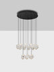 Ifos LED Pendelleuchte 18-flammig Ø 55cm 3000K Schwarz mit eleganten Kristall-Elementen in modernem Design.