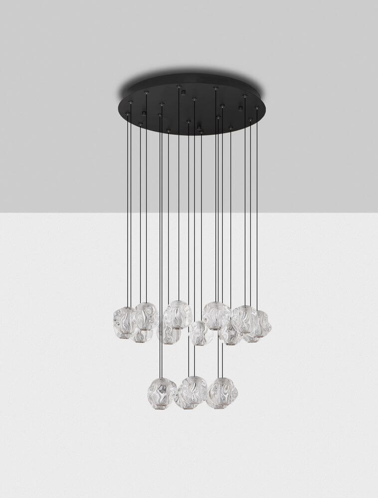 Ifos LED Pendelleuchte 18-flammig Ø 55cm 3000K Schwarz mit modernem Design und energiesparender LED-Beleuchtung.