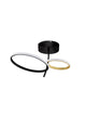 Imar LED Deckenleuchte 2-flammig Ø 51cm 3200K Schwarz, Gold mit modernem Design und eleganten Ringen.
