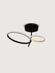 Imar LED Deckenleuchte 2-flammig Ø 51cm 3200K Schwarz, Gold in modernem Design.