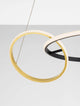 Imar LED Pendelleuchte 2-flammig Ø 63cm 3200K Schwarz, Gold moderner Design-Akzent mit mattschwarzem Aluminium und Gold.