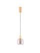 Imatia Pendelleuchte Ø 16cm 3000K Gold, Rauch mit satinierter Aluminiumfassung und rauchfarbenem Glas.