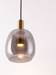 Imatia Pendelleuchte Ø 16cm 3000K Gold, Rauch - moderne Hängeleuchte aus rauchfarbenem Glas und Gold.