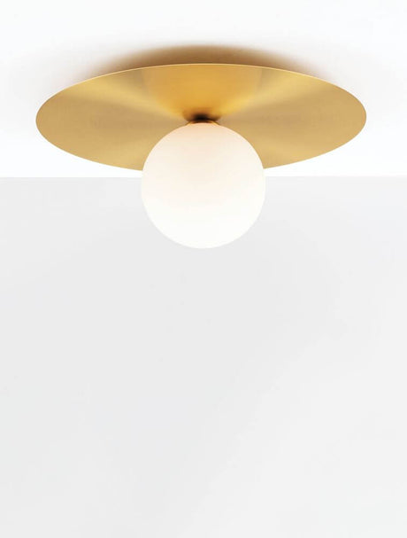 Plafonnier Indigo Or, Blanc au design minimaliste et à la touche glamour, éclairage d’ambiance parfait.