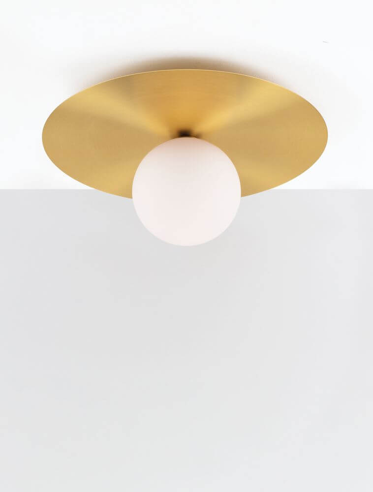 Indigo Deckenleuchte Gold, Weiß mit modernem Design und glamourösem goldenen Unterton.