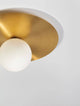 Indigo Deckenleuchte Gold, Weiß mit modernem Design und elegantem goldenen Lampenschirm.