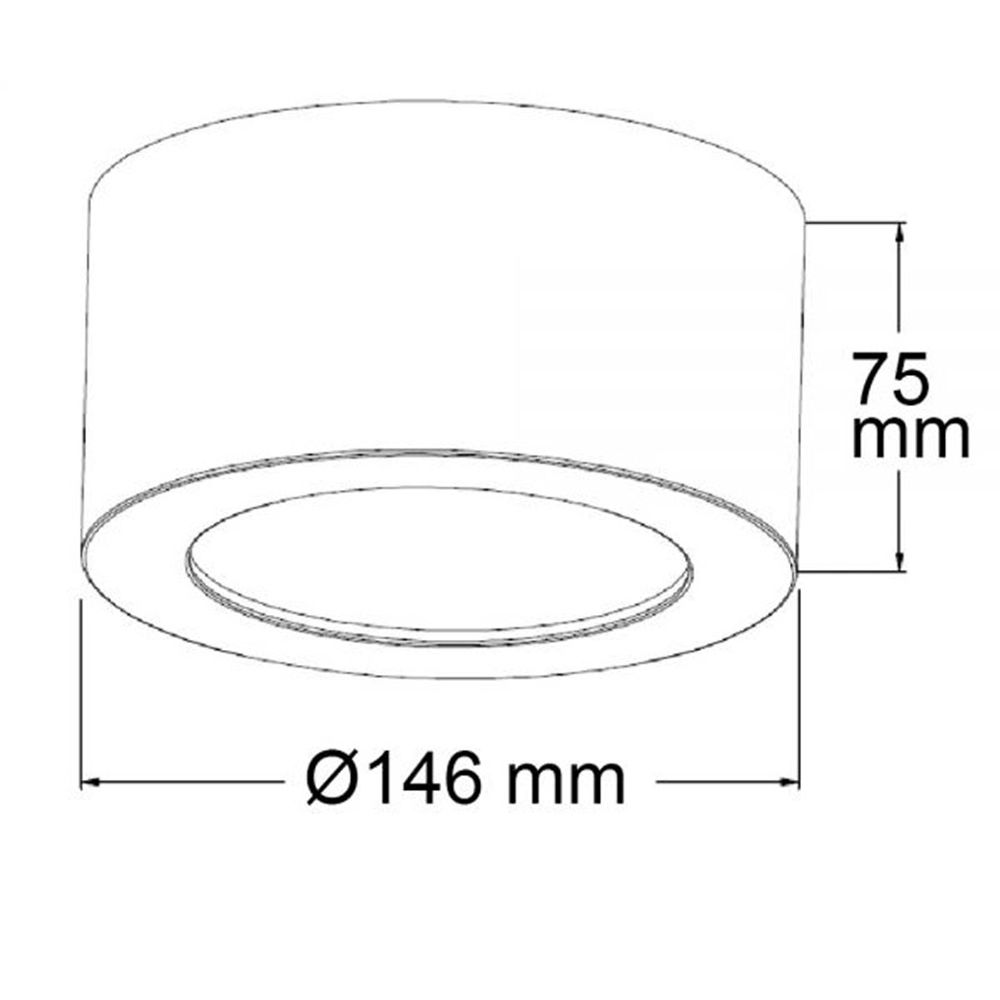 Structure indirecte Panneau LED 600lm Ø 14,6 cm blanc chaud