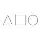 Drei geometrische Formen: ein Dreieck, ein Quadrat und ein Kreis.
