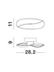 Maßzeichnung der Infinity LED Wandleuchte 3000K Weiß mit den Abmessungen 28,2 cm x 9 cm x 11 cm.