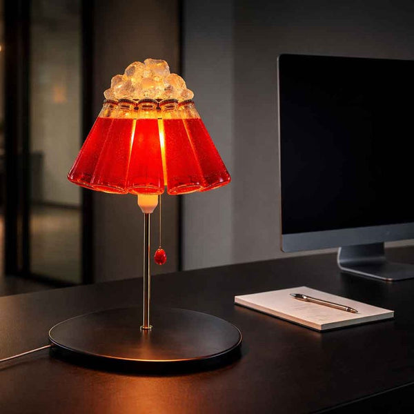 Ingo Maurer Tischlampe Campari Bar mit original Campari-Flaschen und Glas-Eiswürfeln, Design von Raffaele Celentano