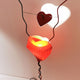 Ingo Maurer LED Tischlampe One From The Heart mit rotem Herzen und Kabeln, dekorativ und romantisch.