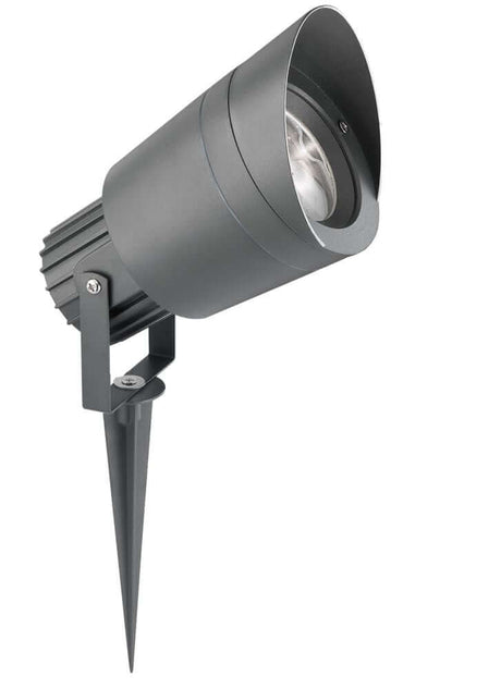 Indvendig udendørs spids lys rund GU10 Mørkegrå IP54 i elegant design med spids til gulvmontering.