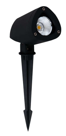 Inside LED Außenspießleuchte o. Vordach 3000K Schwarz IP65, 28cm LED Bodenstrahler aus schwarzem Aluminium mit Erdspieß