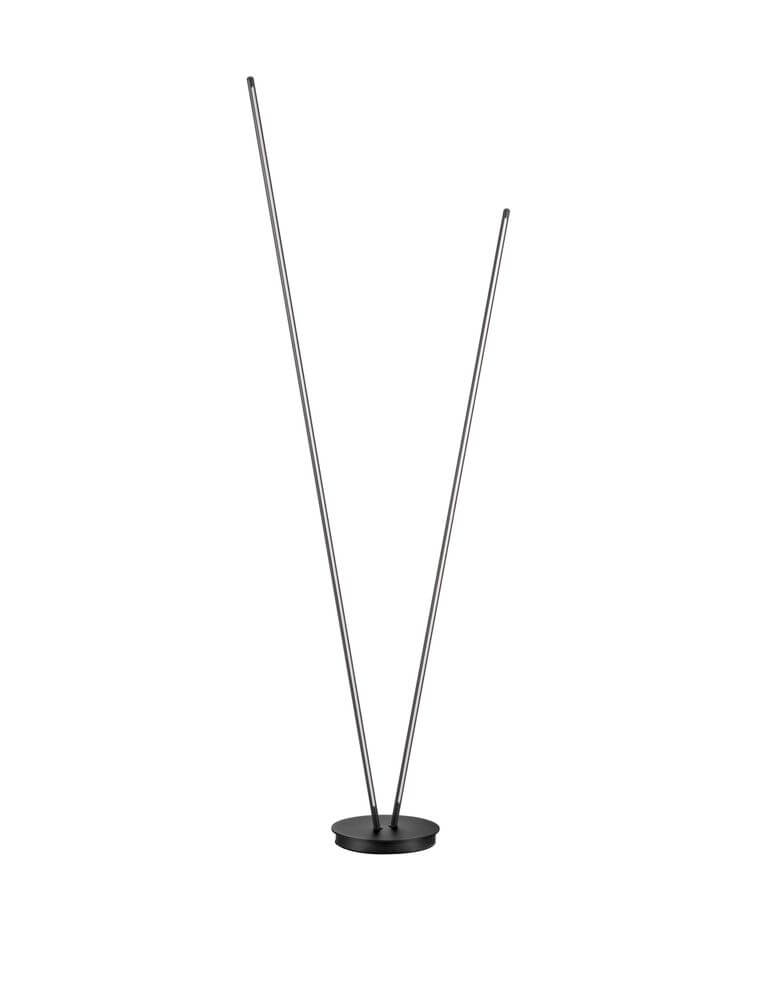 Intec LED Stehlampe H 184cm 2-flammig 3000K mit modernem Design in Schwarz.