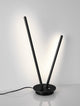 Intec LED Tischleuchte 2-flammig Ø 15cm 3000K in modernem Design mit zwei Lampenstäben.