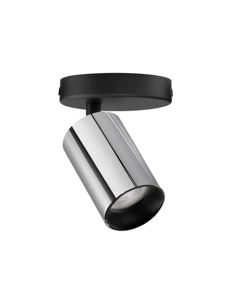 Inus Deckenleuchte Versetzt Ø 5,7cm Schwarz, Chrom - moderner LED-Deckenstrahler in elegantem Design.