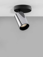 Inus Deckenleuchte Versetzt Ø 5,7cm Schwarz, Chrom LED Deckenspot aus Aluminium für moderne Beleuchtung