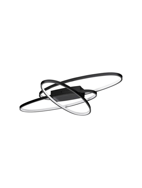Ipon LED Deckenleuchte 3000K Schwarz moderne schwarze LED-Deckenleuchte mit elegantem Ringdesign