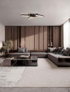 Ipon LED Deckenleuchte 3000K Schwarz moderne schwarze LED-Deckenleuchte in stilvollem Wohnzimmer