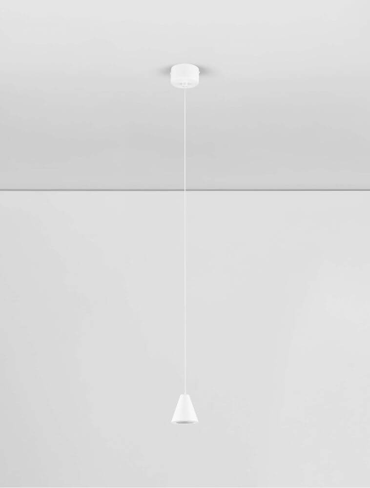 Irmos Pendelleuchte Ø 6cm 3000K in minimalistischer Weiß-Optik, ideal für moderne Wohnräume.