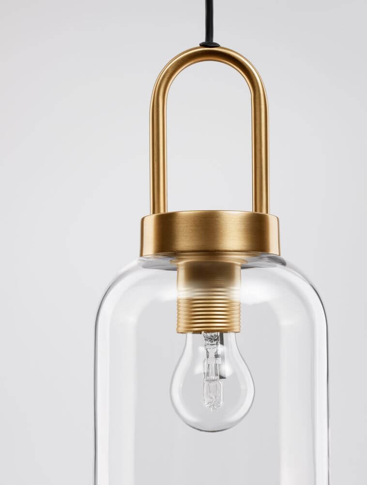 Irvine Pendelleuchte Ø 15,5cm Gold, Transparent mit modernem Design und robuster Bauweise